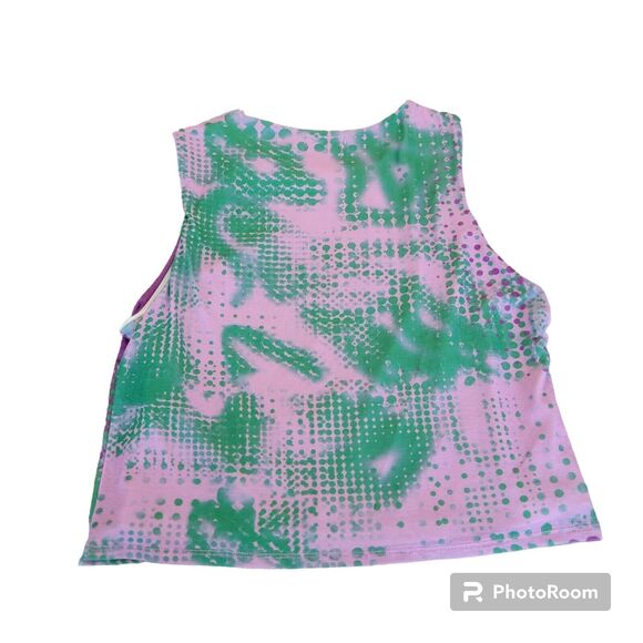 Nasty Gal Tank Top Womens Multi Color Green & Purple Lips Sz 8 - Picture 2 of 5